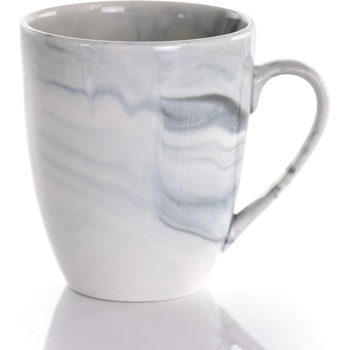 Набір посуду Elama, 16 предметів, чорно-білий мармур, глянцевий