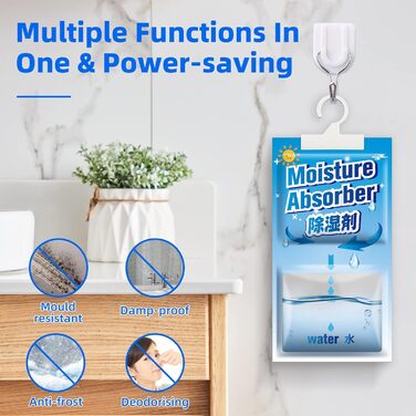 CONOPU 10 Packs x 248g (2.5KG) Hanging Air Dehumidifiers, Dehumidifier Granules, Free Yourself from Moisture for Basements, Bedrooms, Bathrooms, Eliminate Unpleasant Odors, OZ04CSD04