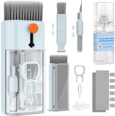 Набір для чищення клавіатури 12 в 1: очищувач екрану, клавіатури, телефону, MacBook, ПК (блакитний)