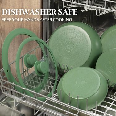 Набір посуду керамічний 23 предмети з антипригарним покриттям та знімними ручками, чорний. Підходить для всіх типів плит, включаючи індукційні. Сковороди 20/26 см, каструля 18 см, сотейник 24 см. Можна використовувати в духовці.