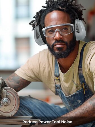 Захисні навушники Dr.meter SNR 31dB, наголов'я, регульовані, комфортні для дорослих, складаються, шумоізоляція для будівництва, саду (сірі)