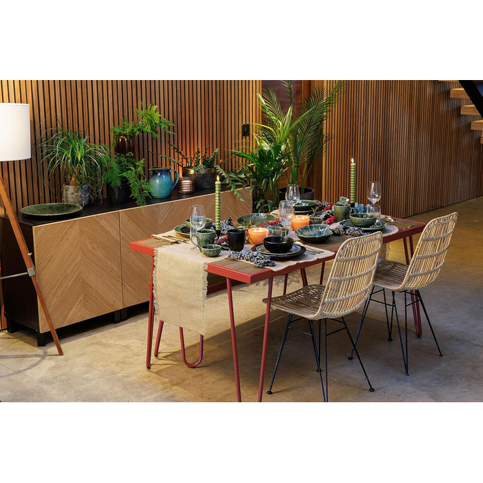 Набір посуду Mikasa Jardin Midnight (12 предметів) для 4 осіб: тарілки, супові тарілки, миски, зелений колір, подарункова коробка, придатний для миття в посудомийній машині