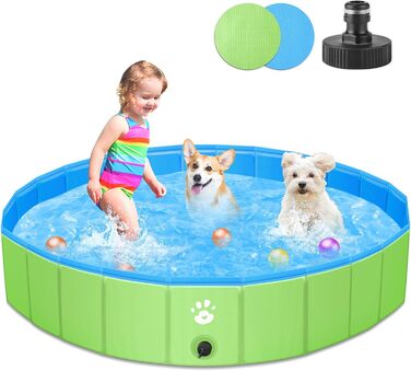 Басейн для собак великих та малих порід, 120 см, складаний, PVC, басейн для купання собак та дітей, портативний, басейн для собак