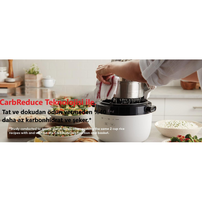 Rice Cooker and Steamer - Automatic, versatile rice cooker, steamer, and sauté/frying pan - Removable, dishwasher-safe pot (12 cups / 2.8 l) - up to 20 servings