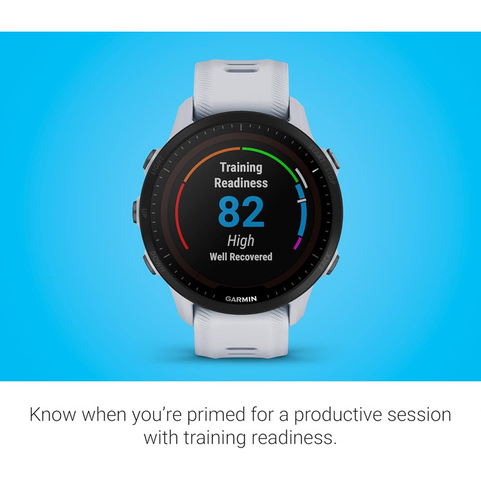 Garmin Forerunner 955 - GPS-годинник для триатлонів, бігу, з сонячною батареєю, білий