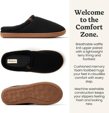 Чоловічі домашні капці-клоги Dearfoams Case Casual, чорні (42/43 EU)