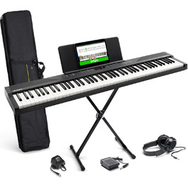 Клавіатура Alesis E-Piano з 88 клавішами, 480 звуків, USB-MIDI, динаміками, аксесуарами та уроками для початківців