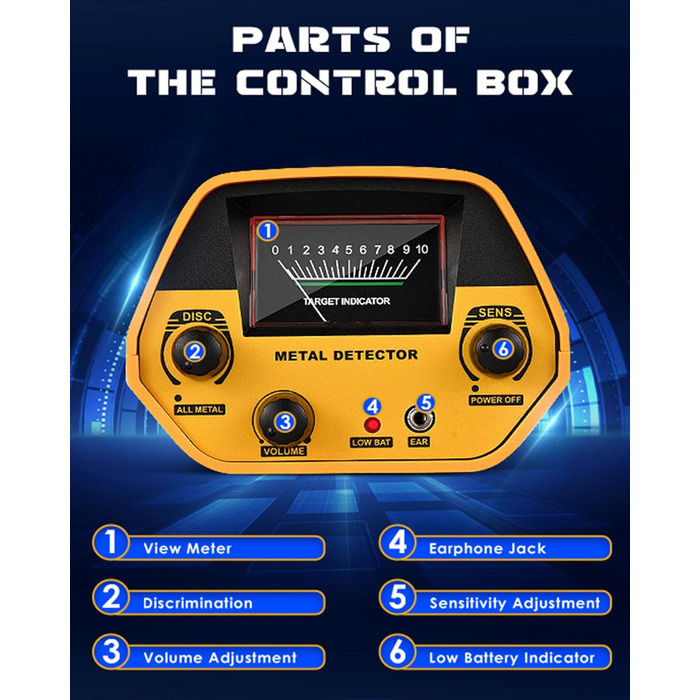 Металодетектор високої точності, вологостійкий, для пошуку золота. Регульована висота 78-108 см, котушка 25 см, роз'єм для навушників, максимальна глибина нажада зсудить</end_of_of_</start_of_of*</end</model]</code></end</model> 