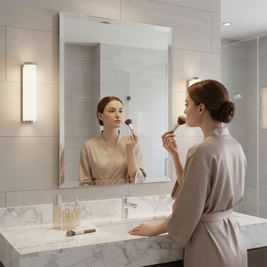 Дзеркало прямокутне скошеного краю без рами, 61 x 91,4 см. Скло безпечне, сучасний дизайн для ванної кімнати, спортзали, передпокої.