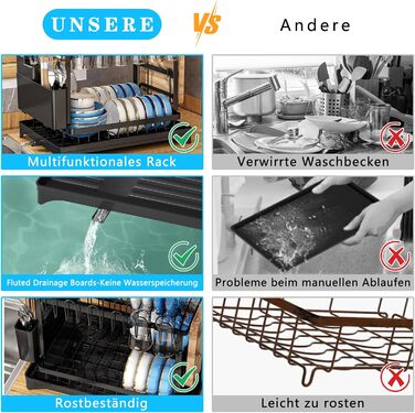 Сушарка для посуду 2-ярусна з піддоном, поворотний вилив, сушарка для посуду Abtropfgestell