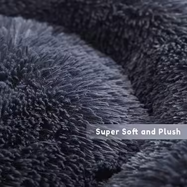 Western Home Dog Bed Run, Cat Bed Fluffy, Dog Cushion Small Dogs, Dog Bed Washable, Dog Basket, Cat Basket for Sleeping 60 cm, (L 76 x W 76 x H 20 cm, Dark Grey)