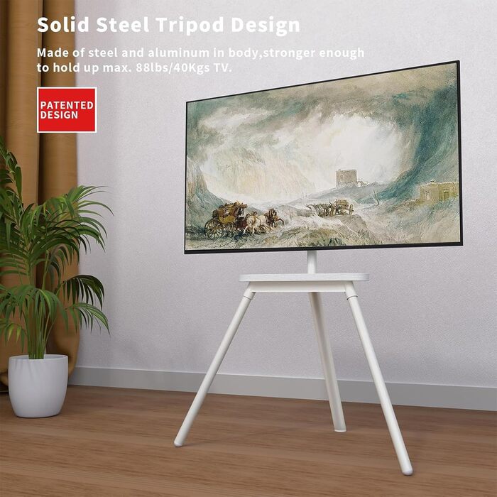 Підставка для телевізора PUTORSEN: поворотна, регульована по висоті, 43-65 дюймів, до 40 кг, VESA 400x400 (сірий або білий)