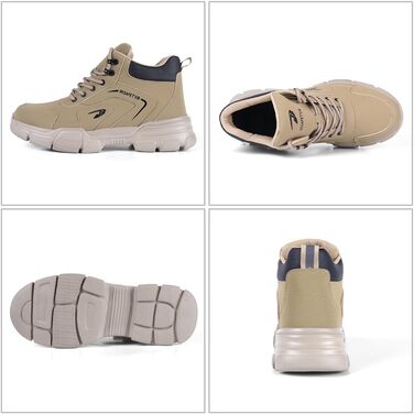 Черевики безпеки OFFCUP для чоловіків та жінок, водонепроникні, зі сталевим підноском, робочі черевики, черевики з захистом від порізів, неслизькі, легкі, з високим підйомом, шкіряні, кольору хакі, розміри 40-44, розмір 43