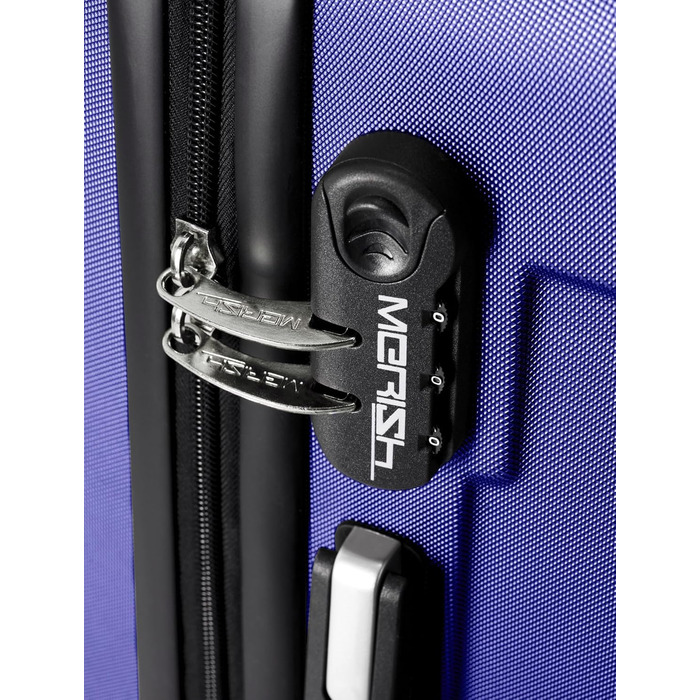 Набір валіз Merish 3 шт. з жорстким корпусом та подвійними колесами, 9 кольорів (чорний, синій, XL)