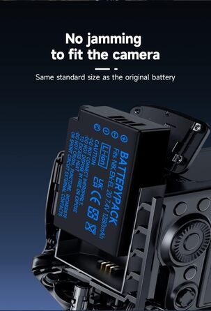 2 шт. акумулятори EN-EL20/EN-EL20a + зарядний пристрій Smart LCD Dual USB для Nikon Coolpix P950, P1000, P1100, Coolpix A, 1 AW1, 1 J1, 1 J2, 1 J3, 1 S1, 1 V3, DL24-500 цифрових камер