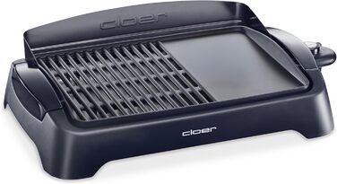 Cloer 656 Electric Grill - Tabletop Grill with Splash Guard, Large 43x30.5cm Non-Stick Surface, 2000W, Black