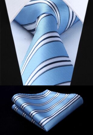 Набір краваток чоловічих HISDERN (5 шт.) з кишеньковим хустиною. Класичний елегантний аксесуар для весілля. Шовкові краватки та хустинки для чоловіків у подарунковій коробці.