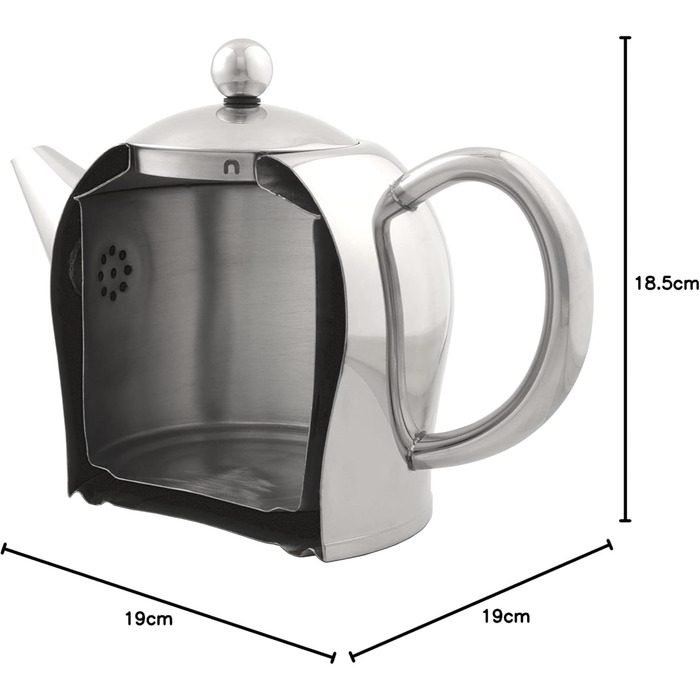 Bredemeijer small, round, double-walled teapot 0.5 Liter (Black, 1.4 L)