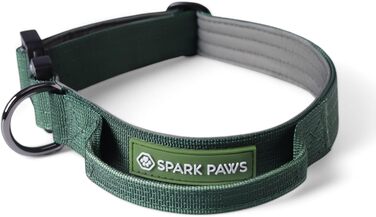 Тактичний нашийник для собак Spark Paws – міцний, преміум-якість, товстий та довговічний для великих та середніх собак – Army Green, XS: 9-18 кг [2.5 см]