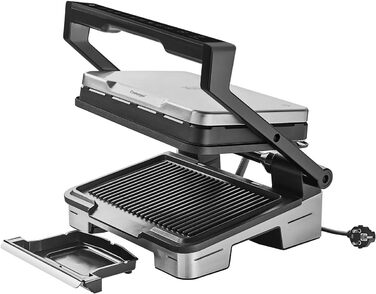 WMF Profi Plus Perfection Contact Grill - Electric Grill with 6 Programs, Sensor Technology, Non-Stick Coated Plates, Panini Grill, Matte Stainless Steel