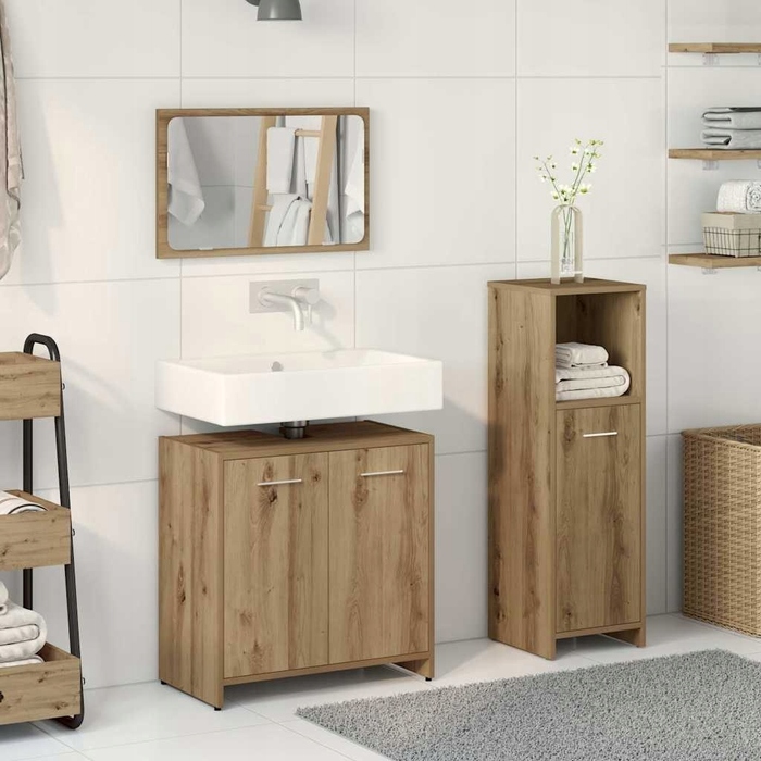 Комплект меблів для ванної кімнати (3 предмети), Дуб Artisan
