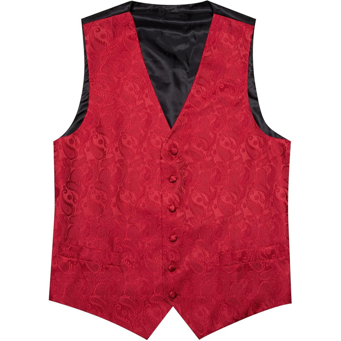 Костюмний комплект Barry.Wang: костюм-трійка (піджак, штани, жилет), краватка, метелик, кишеньковий хустинка, запонки, голкозажим, для весілля, червоний, 3XL