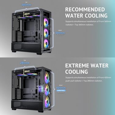 Корпус для ПК Antec Flux Midi Tower, чорний матовий, Gaming Case