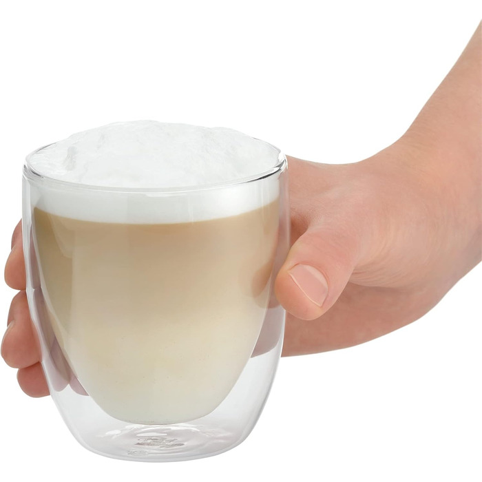 WMF Double-Walled Cappuccino Glasses Set, 6-Piece, Double-Walled Glasses 250ml, Floating Effect, Thermoglass, Heat-Resistant Tea Glass, Coffee Glass