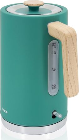 Набір для сніданку Briebe Nordic: тостер на 2 тости з підставою для бургерів та електрочайник 1.7л, 6 режимів підсмажування, зелений