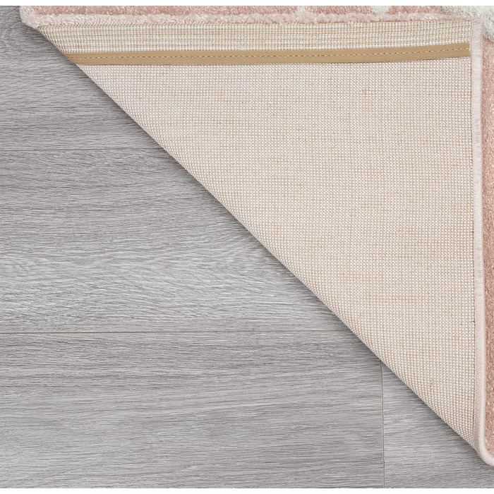Monde Kids Modern Soft Children's Carpet, Soft Pile, Easy to Clean, Colorfast, Vibrant Colors, Rainbow Pattern, Pink, 120 x 170 cm