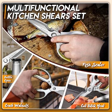 Набір кухонних ножиць DRAGON RIOT (2 шт.) - кухонні, для м'яса, для птиці, з нержавіючої сталі, японська сталь