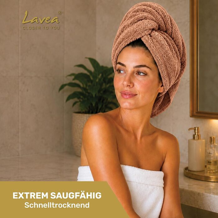 Набір махрових рушників для рук Lavea Elena, 100% бавовна, 50x100 см, 8 шт, гігієнічні та м'які (Капучино та Коричневий)
