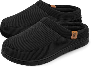 Чоловічі мокасини VeraCosy для дому з піною Memory Foam, зимові тапочки (40/41 EU, матовий чорний)