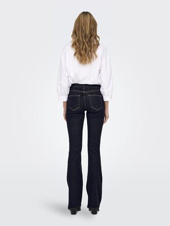 Джинси жіночі кльош ONLBLUSH, середньої посадки, розмір XL/30L, темно-синій денім