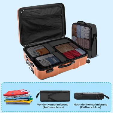 Набір кубиків для пакування багажу BAGLHER - Органайзери для подорожей, водонепроникні, чорні