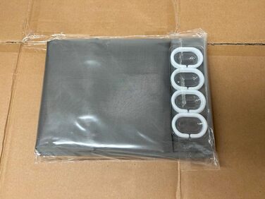 Шторка для душу DUFU, водонепроникна, миється | Швидковисихаюча тканина з поліестеру з 12 гачками | Напівпрозора захисна шторка для ванни (180x200 см, Темно-сірий) (Чорний 180x200 см)