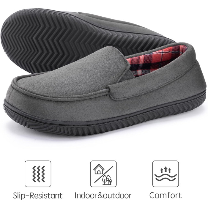 Чоловічі домашні тапочки RockDove Alexander з дихаючим фетровим підкладкою та антиковзкою підошвою з піни EVA, 42 EU, Колір: Вугільний
