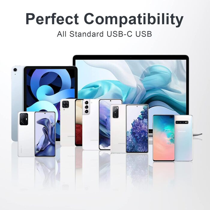 Кабель USB-C RAVIAD [4 шт. 0.5м, 1м, 2м, 3м] 3.1A, швидка зарядка, нейлон, для iPhone 15, Samsung Galaxy, Huawei P60