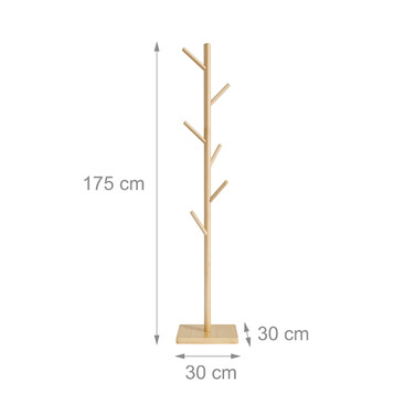Relaxdays Bamboo Coat Rack with 8 Hooks