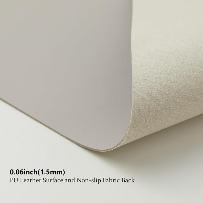 Підкладка для столу Leder-Schreibtischunterlage з PU-шкіри, килимок для миші, 80x40 см, світло-сірий - для офісу та дому