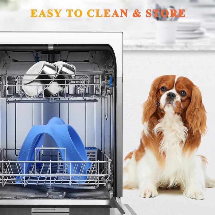 Миска для собак VIVAGLORY Splashfree з нержавіючої сталі та силіконовим килимком, 1310 мл, блакитна