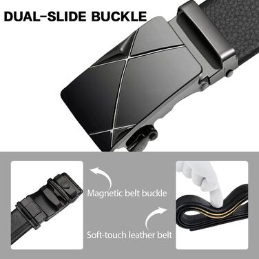 Чоловічий шкіряний ремінь автоматичної застібки без отворів, 35 мм, регульований, для ділових костюмів та джинсів, з антицарапинною пряжкою, елегантний дизайн