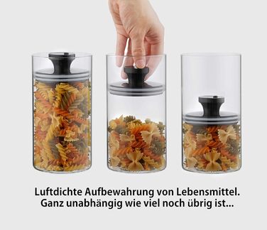 Набір контейнерів для кави Kitchen&CO. (3 шт.) з вакуумним кришками, скляні, BPA-free, з боросилікатного скла