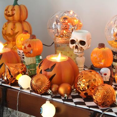 41 штука прикрас для ялинки Sea Team з міцного пластику з ниткою, середні (60 мм, 40 мм), помаранчевий колір