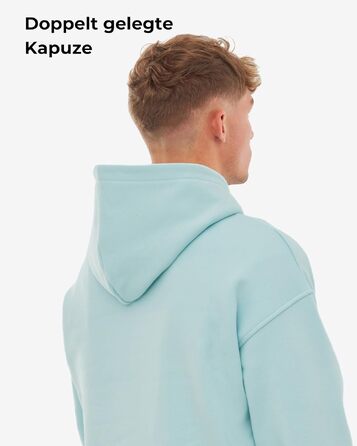 Унісекс худі Johnny Urban Cody Oversize — базовий світшот з капюшоном із цупкої тканини, однотонний, льодяно-блакитний
