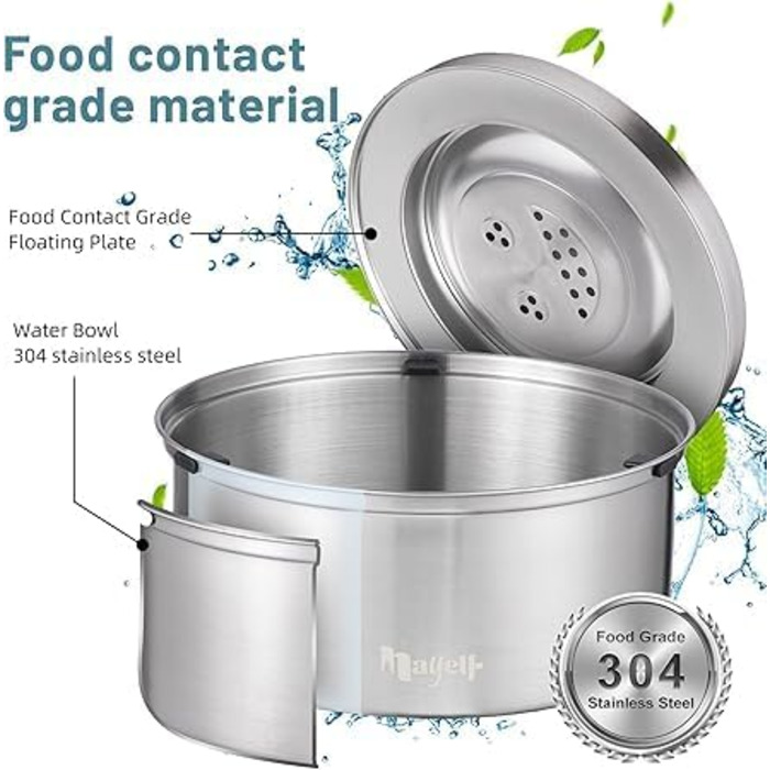 Миска для собак Mivanta 3L без облизування, з нержавіючої сталі 304, протиковзна, для великих собак, slow feeder, миється в посудомийній машині, витокостійка