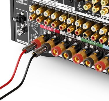 Набір бананових конекторів DeleyCON (8 шт.) – позолочені, гвинтові, для акустичних/динамічних кабелів, 0.75-4.5 мм, Hi-Fi аудіо, домашній кінотеатр, сірий