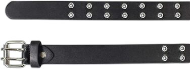 Жінський та чоловічий шкіряний ремінь з подвійною пряжкою, кольоровий, різні розміри, ширина 3,5 см, чорний