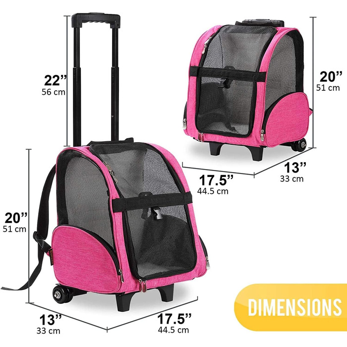 Рюкзак-переноска для тварин KOPEKS Deluxe-R Medium, рожевий