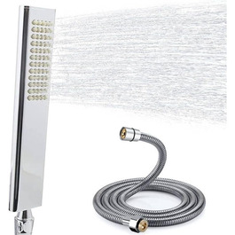 Delnet Classic High-Pressure Showerhead, Chrome, Traditional Telephone Style, Handheld Showerhead and 1.5m Hose (Modern, Polished Chrome)